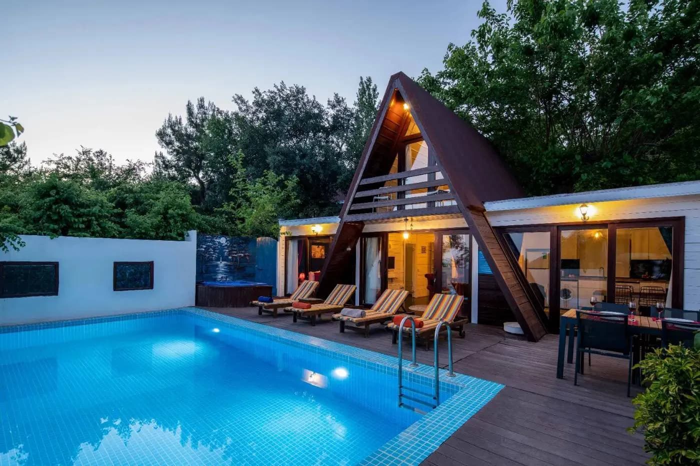 Kaş İslamlar'da Deniz Manzaralı, Özel Havuzlu, Jakuzili, Kiralık Villa görsel 3
