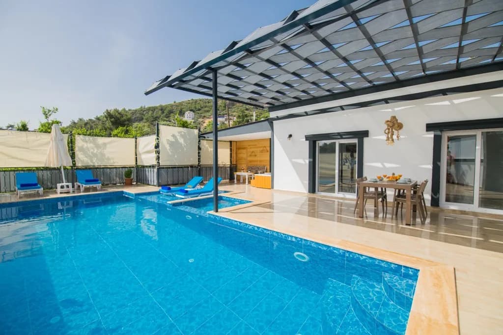 Kalkan İslamlar'da Doğa Manzaralı, Özel Havuzlu, Jakuzili Villa görsel 2