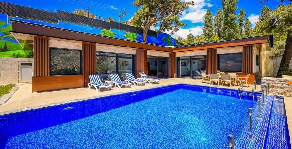 Kaş İslamlar'da Doğa Manzaralı, Özel Havuzlu, 4 Kişilik Villa görsel 3