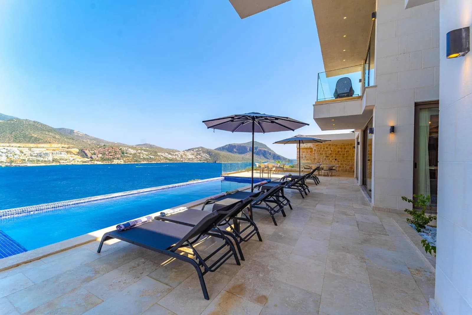 Kaş Kalkan'da Göz Alıcı Deniz Manzaralı, Özel Havuzlu, Modern Villa görsel 3